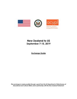New Zealand to US September 7-15, 2019