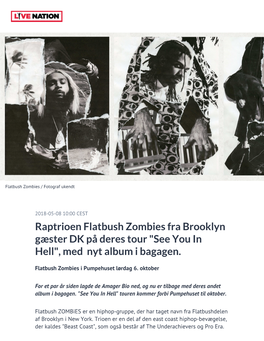 Raptrioen Flatbush Zombies Fra Brooklyn Gæster DK På Deres Tour 