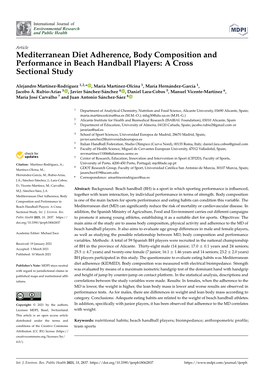 Mediterranean Diet Adherence, Body Composition and Performance in Beach Handball Players: a Cross Sectional Study