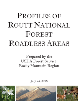 Profiles of Routt National Forest Roadless Areas