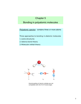 Chapter 5 Bonding in Polyatomic Molecules