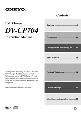DV-CP704 Instruction Manual Connections