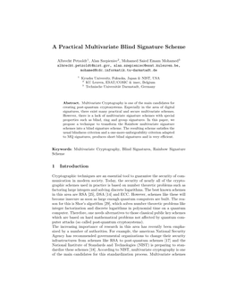 A Practical Multivariate Blind Signature Scheme