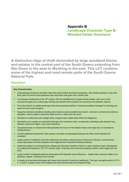 Appendix B Landscape Character Type B: Wooded Estate Downland