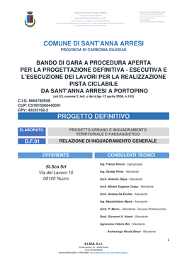 Comune Di Sant'anna Arresi Progetto Definitivo