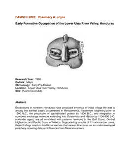 Early Formative Occupation of the Lower Ulúa River Valley, Honduras