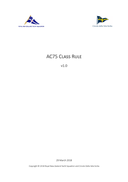 AC75 Class Rule V1.0 Page 1 of 62 1 Introduction