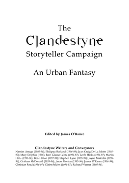 Clandestyne Storyteller Campaign