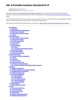 Glk: a Portable Interface Standard for IF