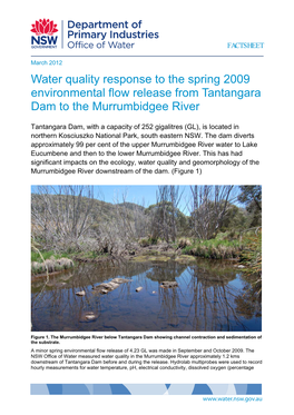 Water Quality Response to the Spring 2009 Environmental Flow Release from Tantangara Dam to the Murrumbidgee River