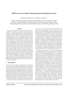 SIEVE: Secure In-Vehicle Automatic Speech Recognition Systems