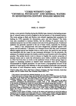 In Seventeenth-Century English Medicine