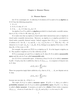 Chapter 4. Measure Theory