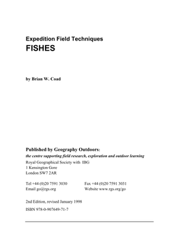 Field Techniques- Fishes