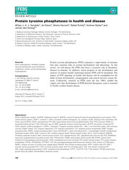 Protein Tyrosine Phosphatases in Health and Disease Wiljan J