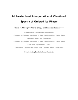 Molecular Level Interpretation of Vibrational Spectra of Ordered Ice Phases