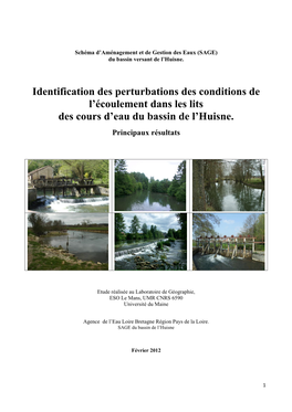 Identification Des Perturbations Des Conditions De L'écoulement Dans Les