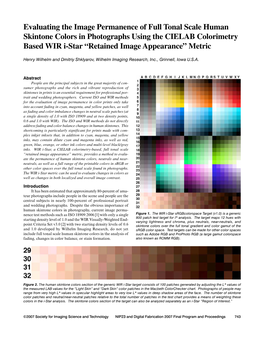 Evaluating the Image Permanence of Full Tonal Scale Human Skintone