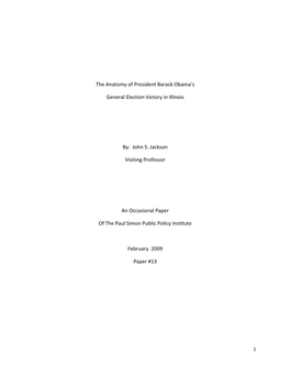 The Anatomy of President Barack Obama's General Election Victory In