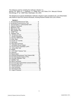 Streptococcus Laboratory General Methods