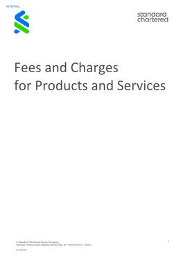 Fees and Charges for Products and Services