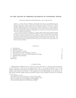 On the Volume of Orbifold Quotients of Symmetric Spaces