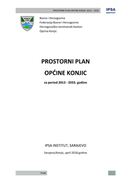 Prostorni Plan Općine Konjic Za Period 2013-2033.Godine