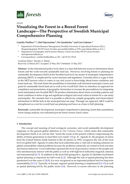 Visualizing the Forest in a Boreal Forest Landscape—The Perspective of Swedish Municipal Comprehensive Planning