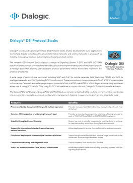 Dialogic® DSI Protocol Stacks