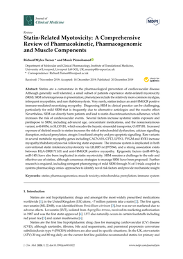 Statin-Related Myotoxicity: a Comprehensive Review of Pharmacokinetic, Pharmacogenomic and Muscle Components