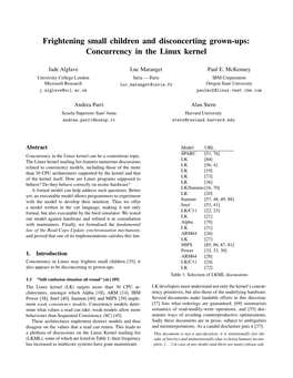 Concurrency in the Linux Kernel