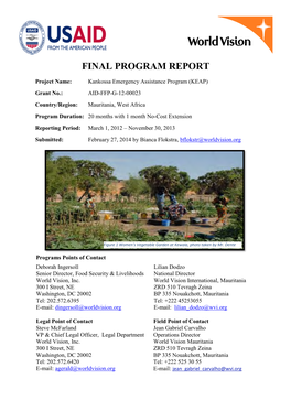 Final Program Report