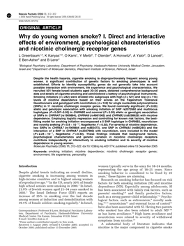 Why Do Young Women Smoke? I