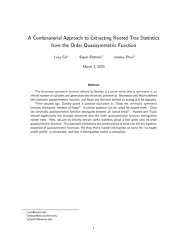 A Combinatorial Approach to Extracting Rooted Tree Statistics from the Order Quasisymmetric Function