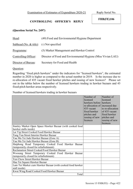 Fhb(Fe)106 Controlling Officer’S Reply