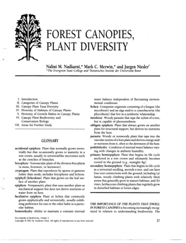 Forest Canopies, Plant Diversity