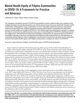 Mental Health Equity of Filipino Communities in COVID-19