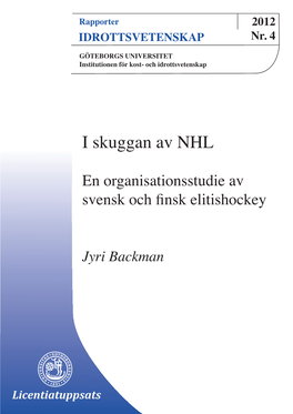 I Skuggan Av NHL