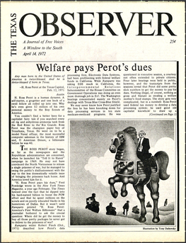 Perot... Best of His Recollection, That's Not What the Hearings That He Queried Texas BC/BS (Continued from Page 1) Happened