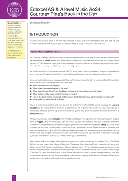 Edexcel AS & a Level Music Aos4: Courtney Pine's Back in The