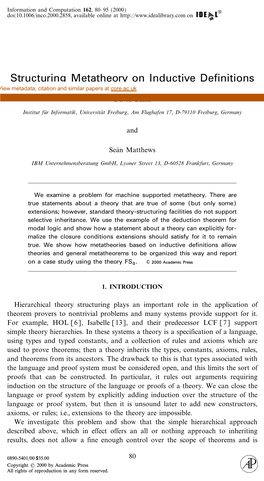 Structuring Metatheory on Inductive Definitions