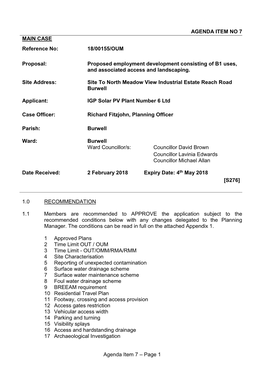 Page 1 AGENDA ITEM NO 7 1.0 RECOMMENDATION 1.1 Members