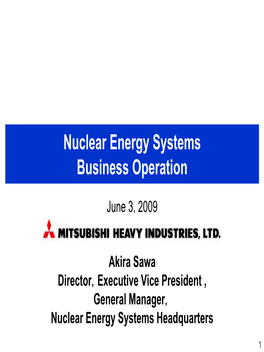Nuclear Energy Systems Business Operation