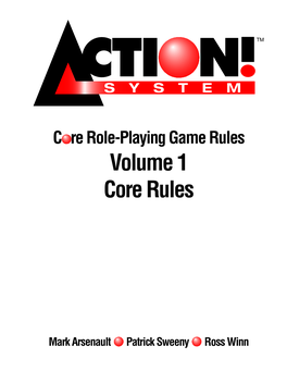 Action! System Core Rules Table of Contents Action! System Core Rules
