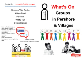 What's on Groups in Pershore & Villages