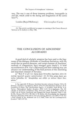 The Conclusion of Aeschines' Alcibiades