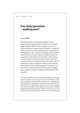 Free Daily Journalism – Anything New?