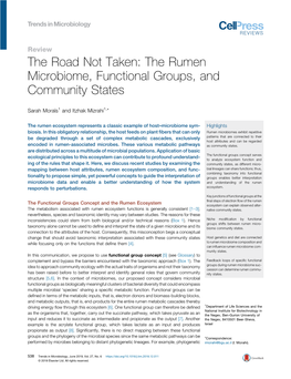 The Rumen Microbiome, Functional Groups, And