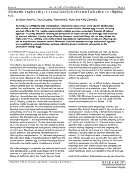 A Causal Analysis of Natural Selection on Offspring Size. by Barry Sinervo, Paul Doughty, Raymond B