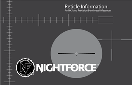 Reticle Information for NXS and Precision Benchrest Riflescopes